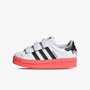 Adidas Superstar White and Black Sneakers with Red Soles
